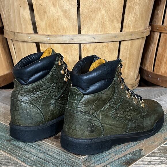 Timberland Crocodylian 6” Green Croc Leather Limited Release Field Boots Youth 2 - Picture 5 of 11